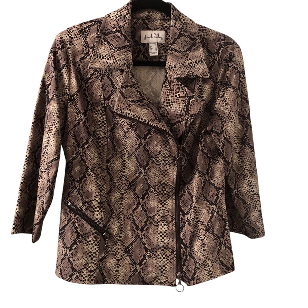 🇨🇦Joseph Ribkoff Python Print Zippered Jacket Size 12